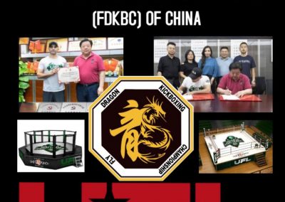 signed mou with fly dragon kickboxing championship fdkbc of china, ufl, universal fight league china